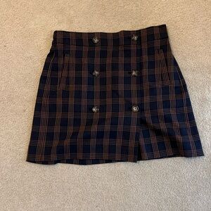 Madewell brown plaid skirt. Size L